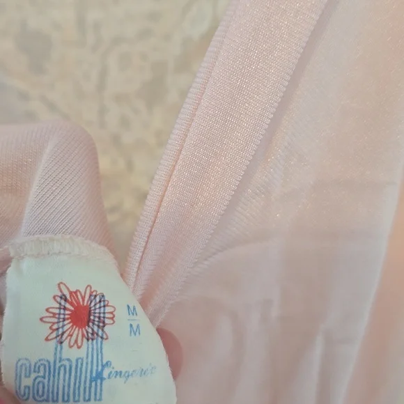 Vintage Soft Pink Lace Trim Maxi Slip Dress - Picture 9 of 10